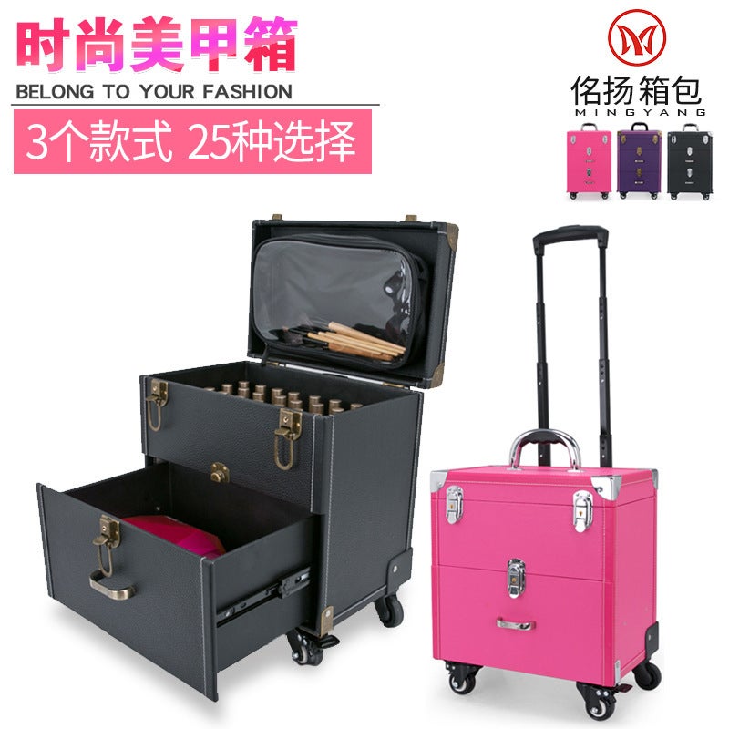 Advanced Professional Tattoo Nail Art Case Universal Brake Wheel Rod Cosmetic Case Multi-Level Large Capacity Beauty Toolbox - Image 3